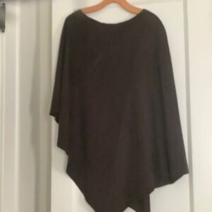 Chocolate Brown Vintage Suede Poncho